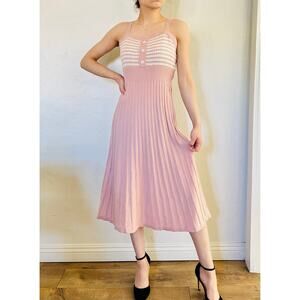 Lulus Cableknit Pink Midi Dress